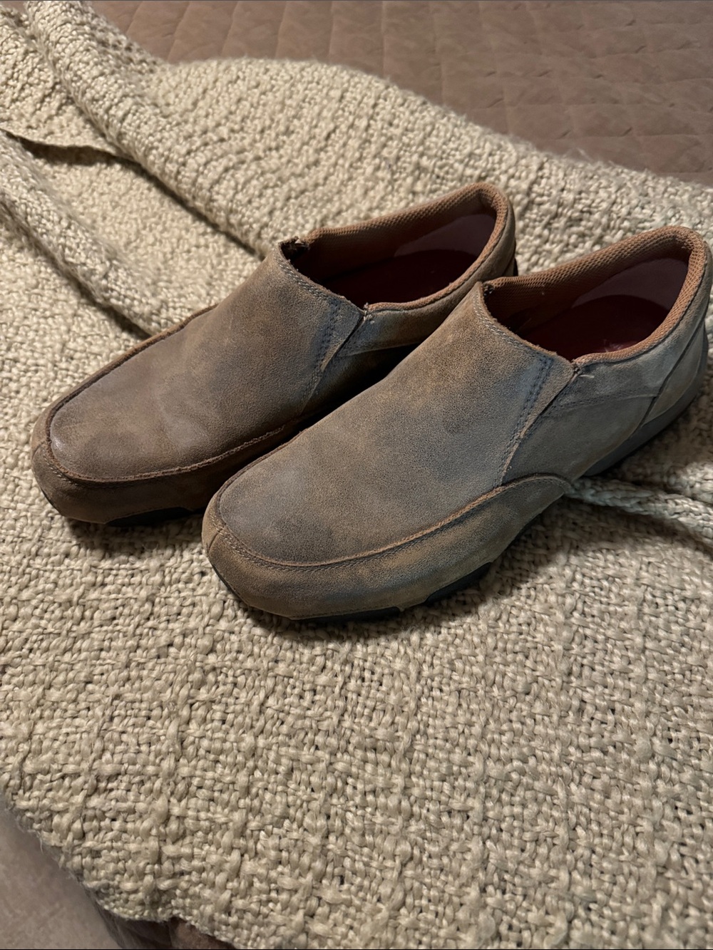 Men's TWISTED X Slip-On Loafers in Rough Out Brown size 8 1/2 M